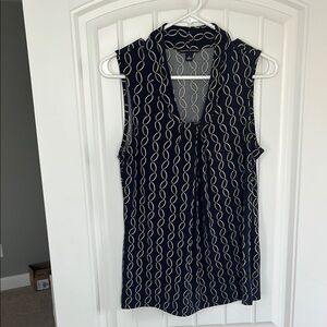 Banana Republic Navy and brass Sleeveless Top